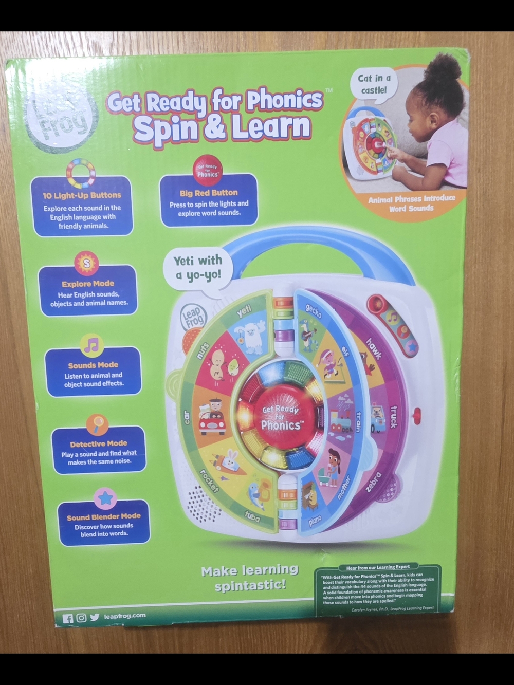 NIB LeapFrog Get Ready for Phonics Spin & Learn Electronic Word Sounds Toy